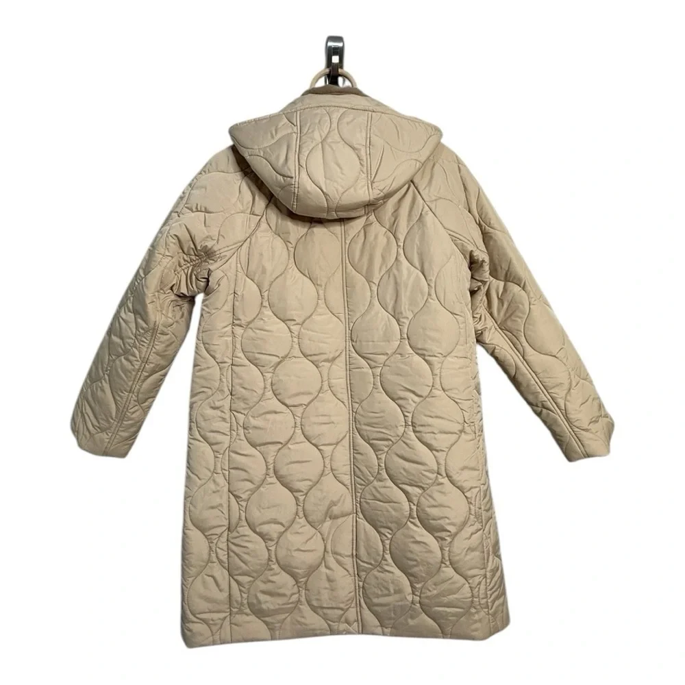J Crew Khaki Long Signature Puffer Barn Corduroy Collar Lightweight Warm NEW
